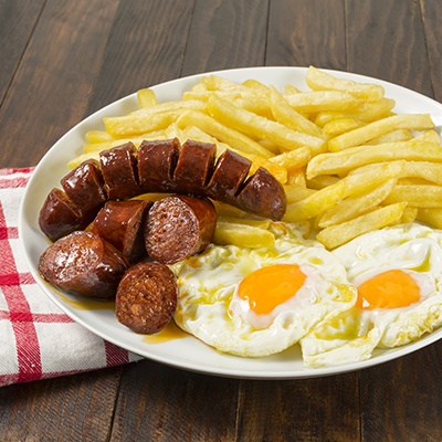 Sausage, Egg & Chips